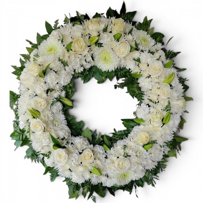 Serenity White Floral Wreath