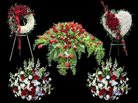 Traditional Red and white funeral set