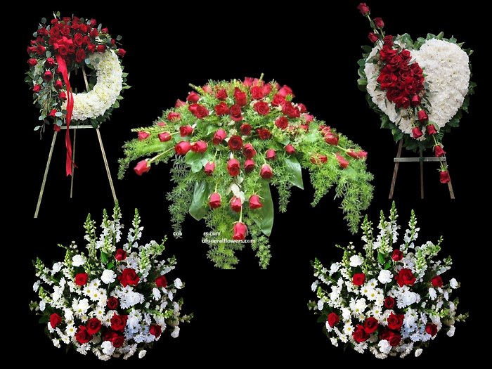 Traditional Red and white funeral set