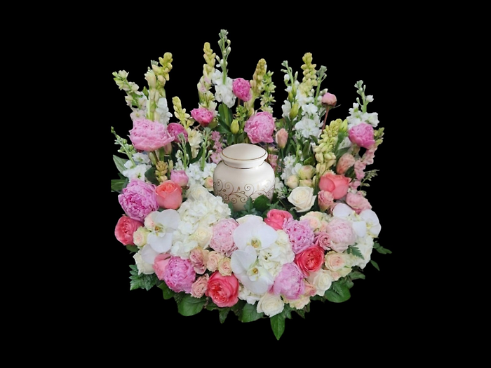Pink and Lush Urn Wreath