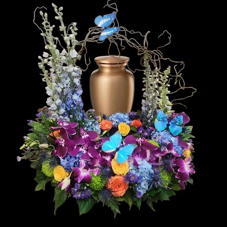 Butterfly Sacred Garden Urn Wreath