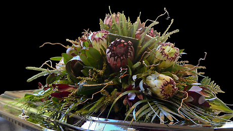 Protea casket spray
