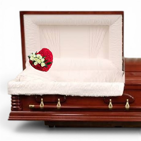 Inside casket heart accent