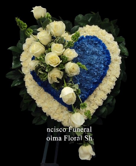 Blue and White Solid Heart