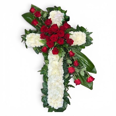 Traditional Red Rose cluster cross