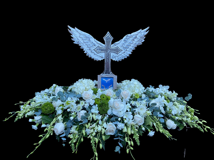 Solace Haven Cross photo frame  Memorial Arrangement