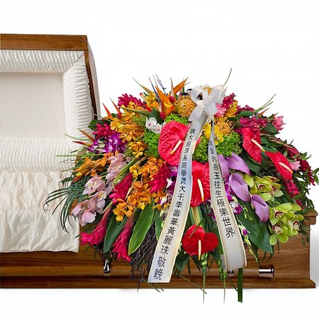 Tropical casket spray