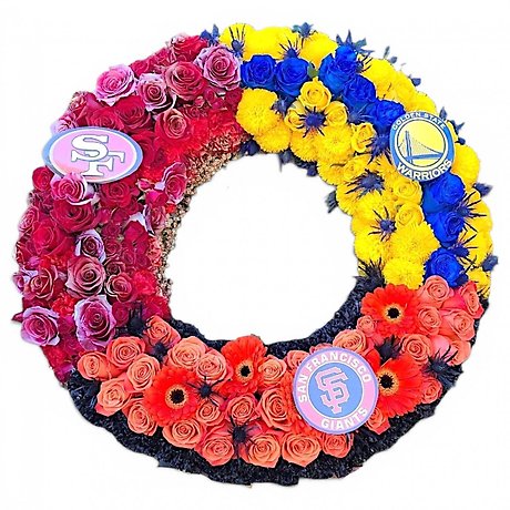 49ers Giants Warriors Floral Wreath