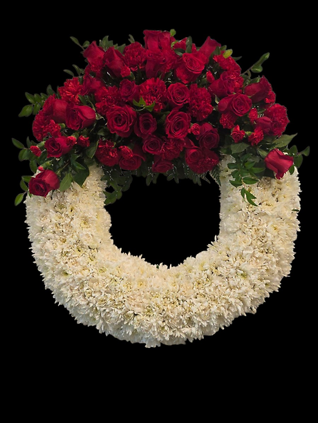 Sweetheart red rose wreath