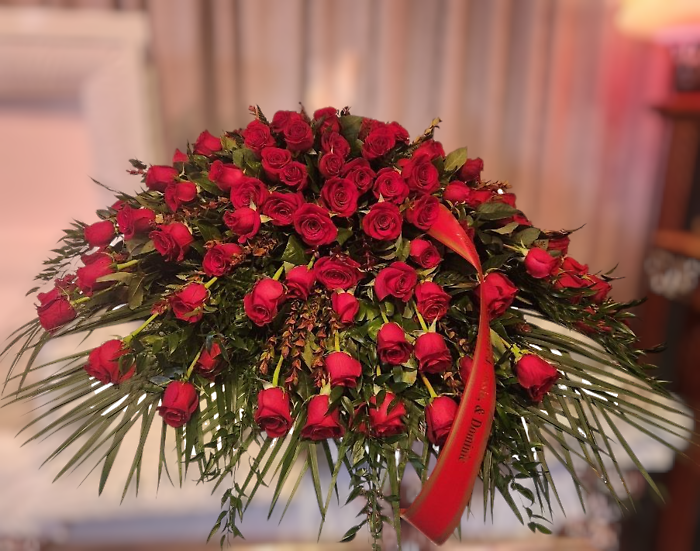 Red Rose Casket Spray