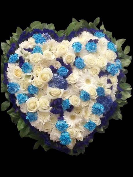 Blue And White Medley Heart