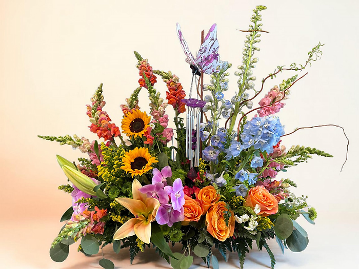 Butterfly windchime arrangement