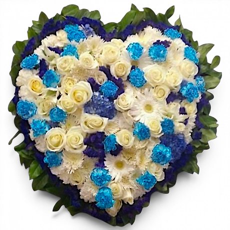 Blue And White Medley Heart