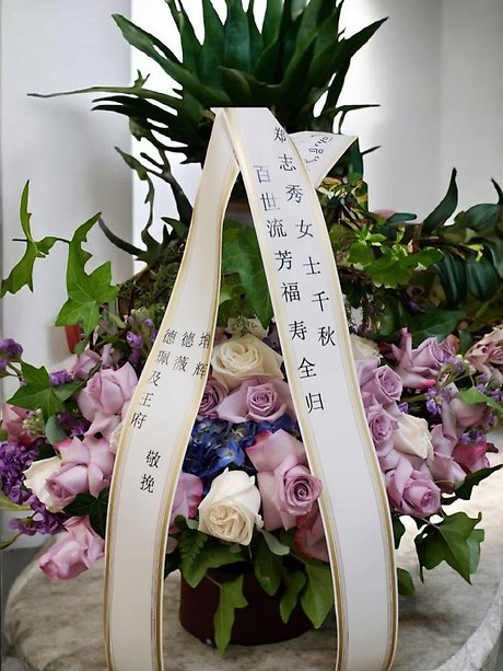Rose and hydrangeas medium basket arrangement
