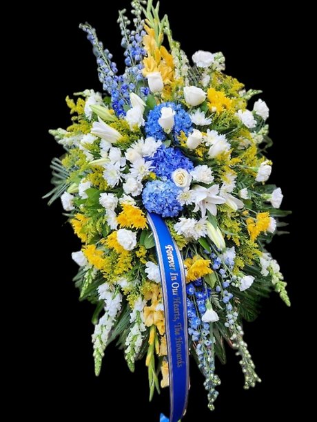 With love and remembrance standing spray