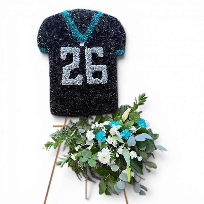 Custom Football Jersey Floral Tribute