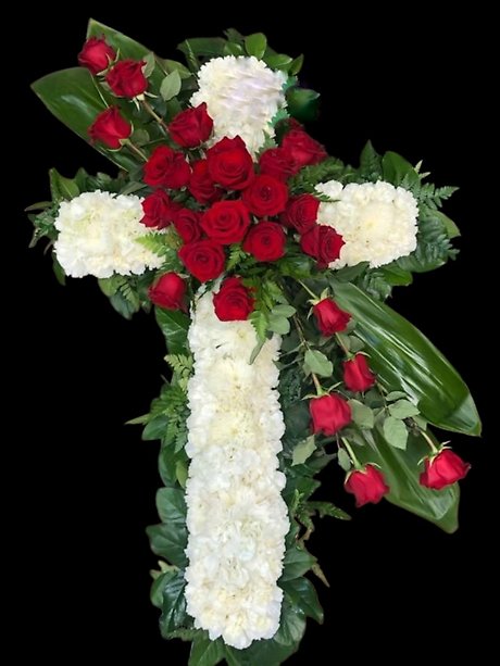 Traditional Red Rose cluster cross