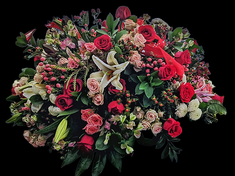 Sweet autumn casket spray