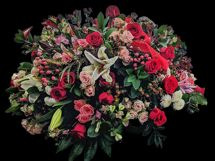 Sweet autumn casket spray