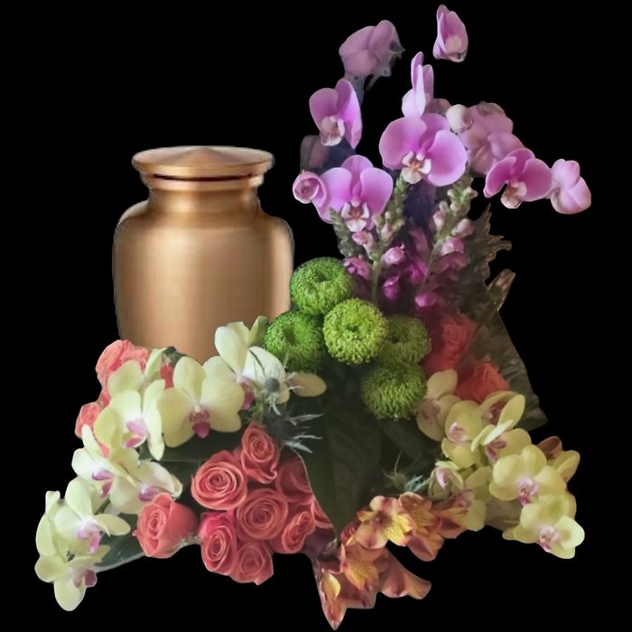 Elegant Orchid Farewell Urn Arrangement