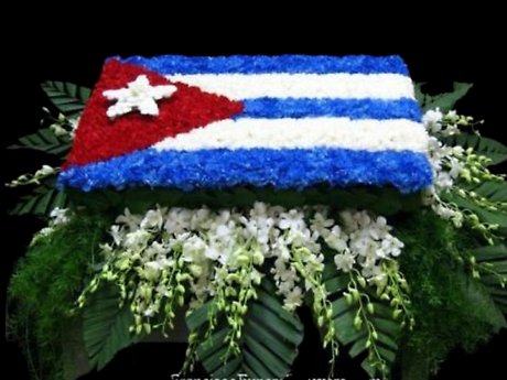 Cuban Flag Casket floral tribute
