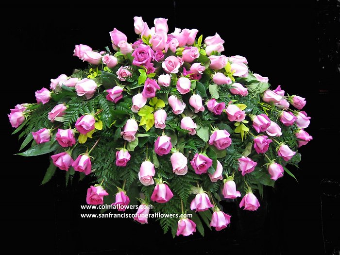 Pink rose casket Spray