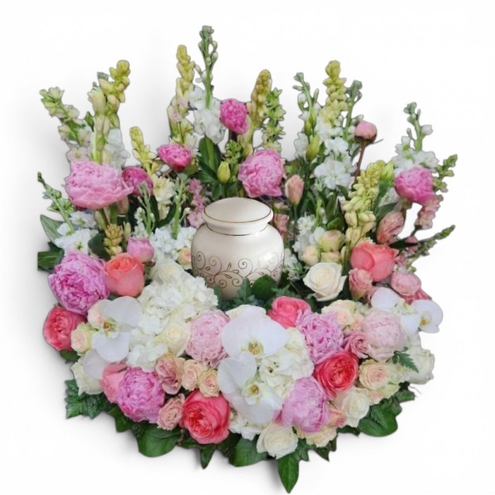 Pink and Lush Urn Wreath