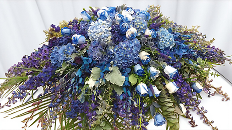 Blue ocean casket spray