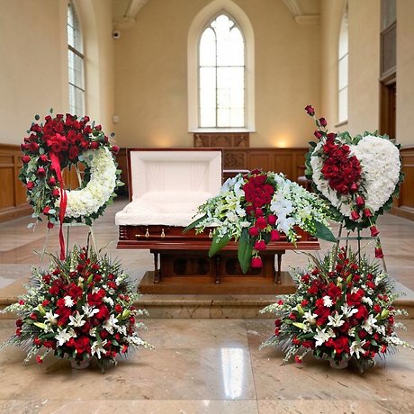 Traditional Red and white funeral set