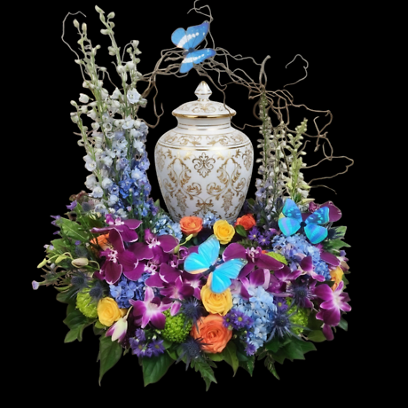 Butterfly Sacred Garden Urn Wreath