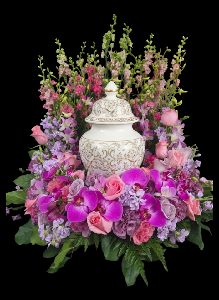 Blush and pinks urn wreath