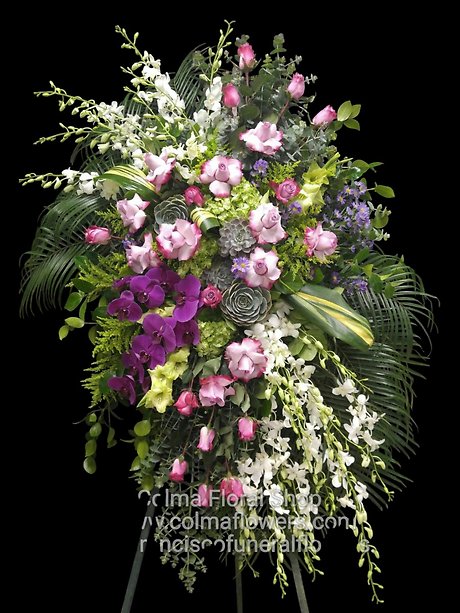 Purple succulent standing spray