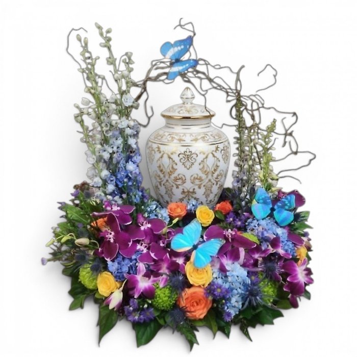Butterfly Sacred Garden Urn Wreath