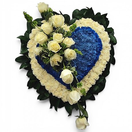 Blue and White Solid Heart