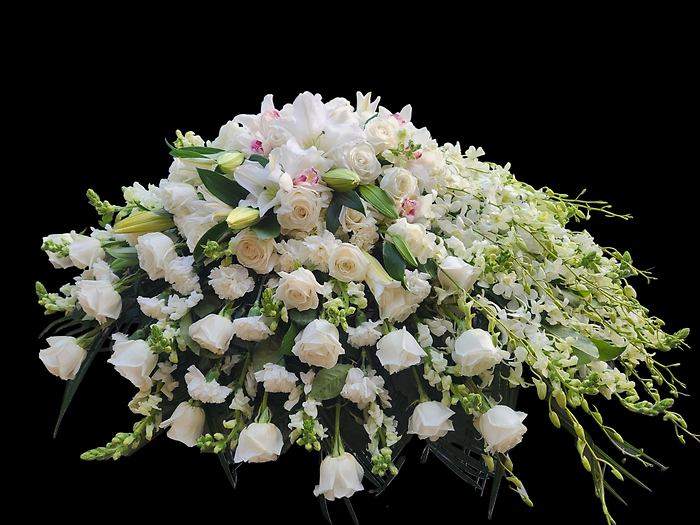 Serene whisper casket spray