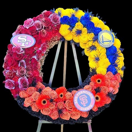 49ers Giants Warriors Floral Wreath